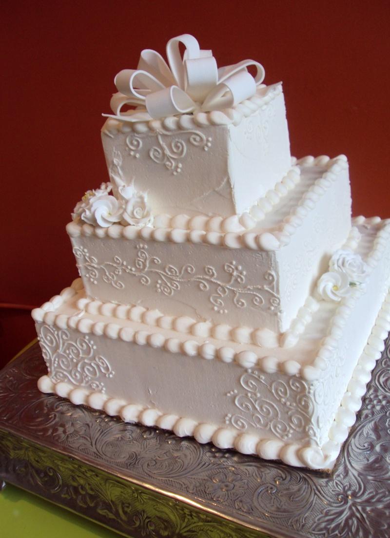 3-tier Square White Wedding