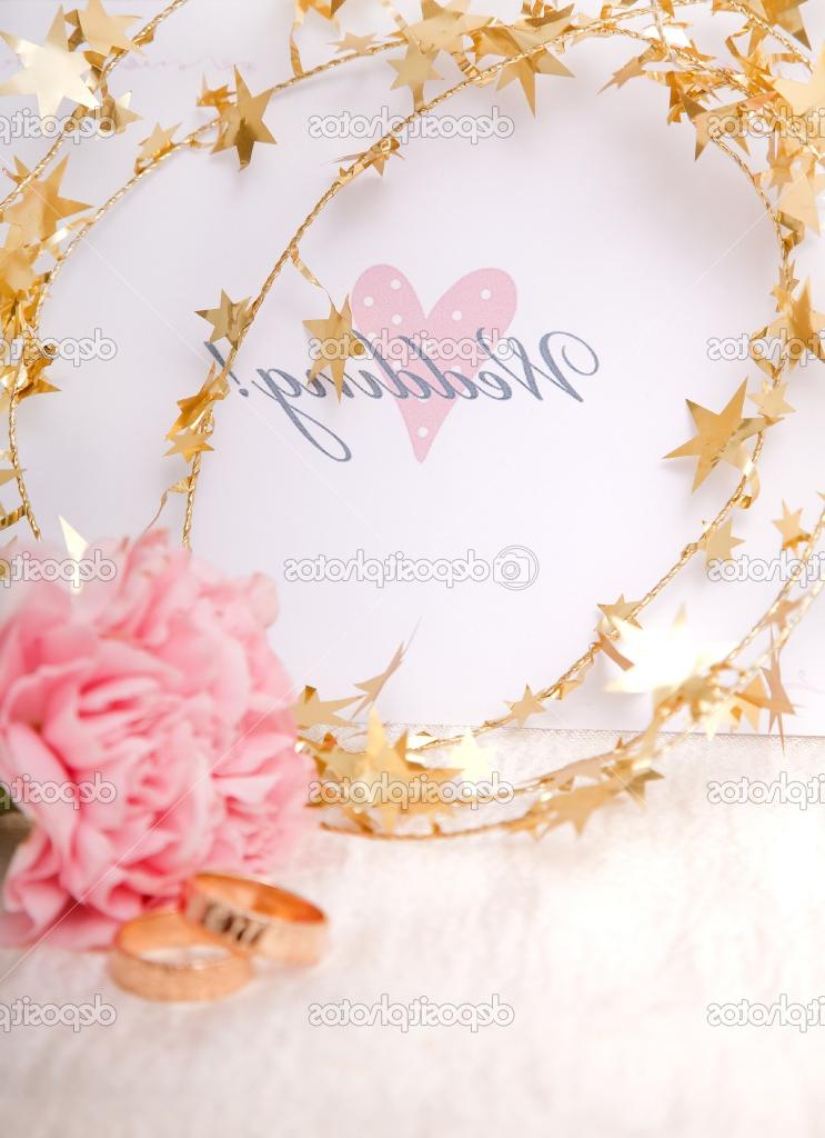 Wedding invitation with gold