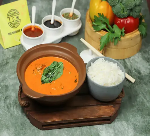 Thai Red Chicken Curry With Steamed Rice