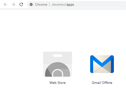 Chromeブラウザで新しいタブを開き、Gmailオフラインアイコンをクリックして開きます