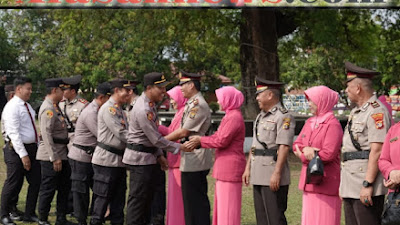 Kapolres Lam-Teng Pimpin Langsung Upacara Sertijab Kasat Reskrim, Kasat Intelkam dan Kasiwas