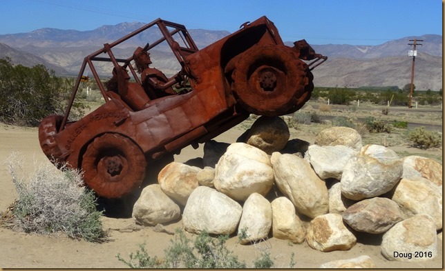 Metal sculpture in Borrego Springs