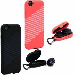 iPhone Camera Lens 6 Fish Eye Wide Angle IMVIO Official Cell Phone Case and Carrying Case (1st Generation) *Photographers Choice* (1 Black & 1 Coral)