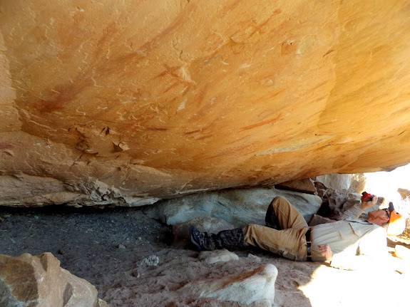 Alan photographing pictographs