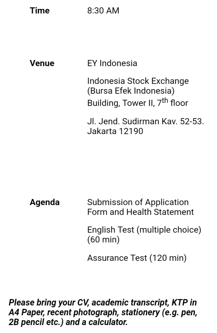 Pengalaman Tes Dan Interview Di Ey 2019