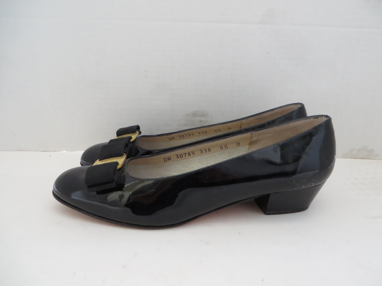 Salvatore Ferragamo Patent Bowtie Heels