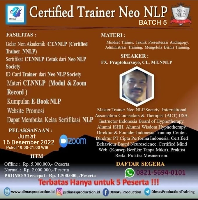 WA.0821-5694-0101 | Certified Trainer Neo Neuro Linguistic Programming (CT.NNLP) 16 Desember 2022