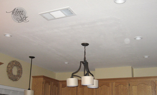 Ceiling after fluorescent box removal