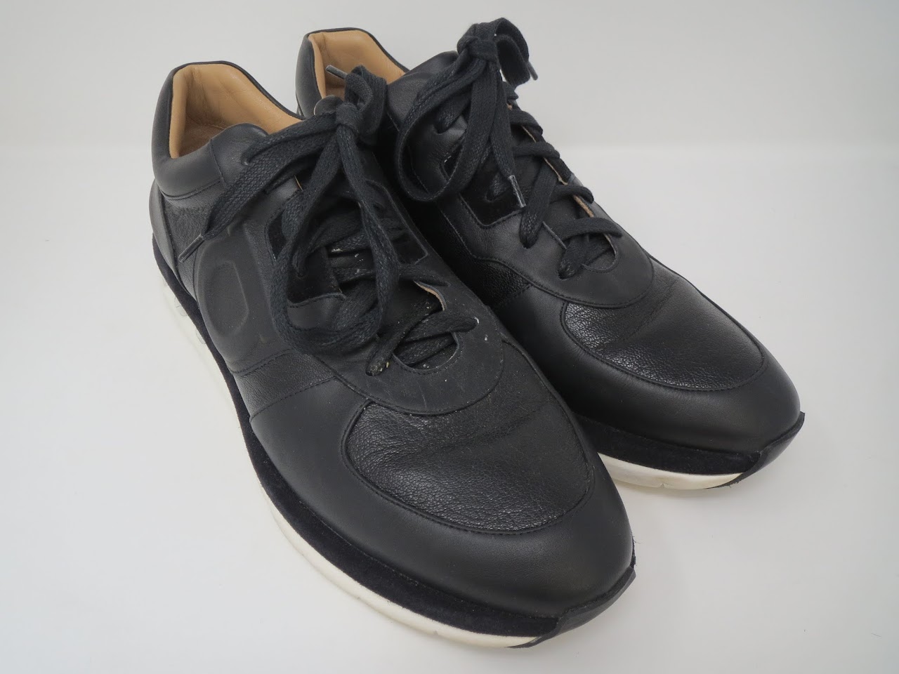 Ferragamo Men's Black Leather Sneakers