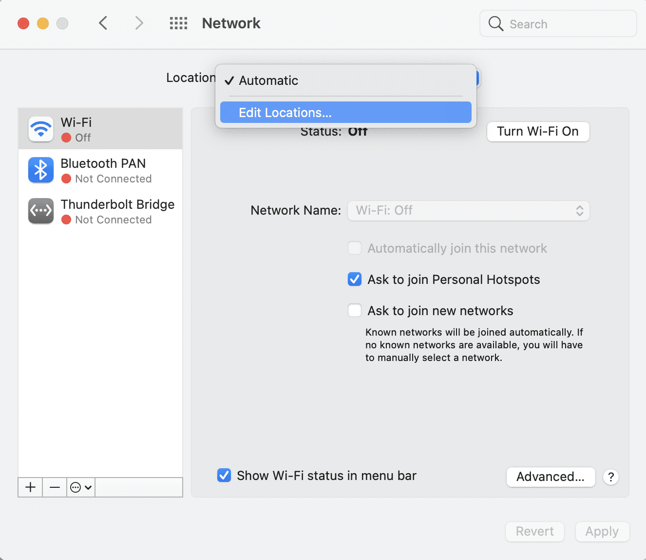 Selecteer Locatie bewerken |  Waarom is mijn Mac-internet ineens zo traag?