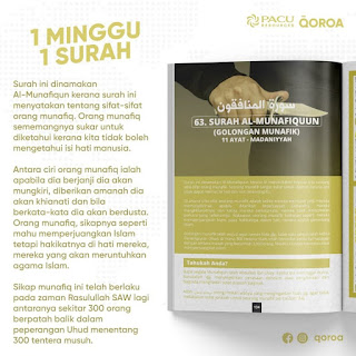 Surah Al-munafiqun bermaksud orang-orang munafik