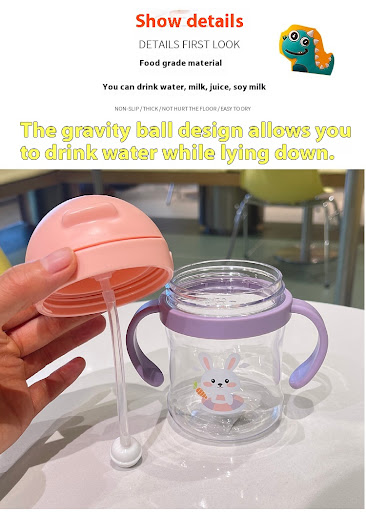 Title 5, Baby No-spill Cup with Bite Suction Nozzle, Dro...