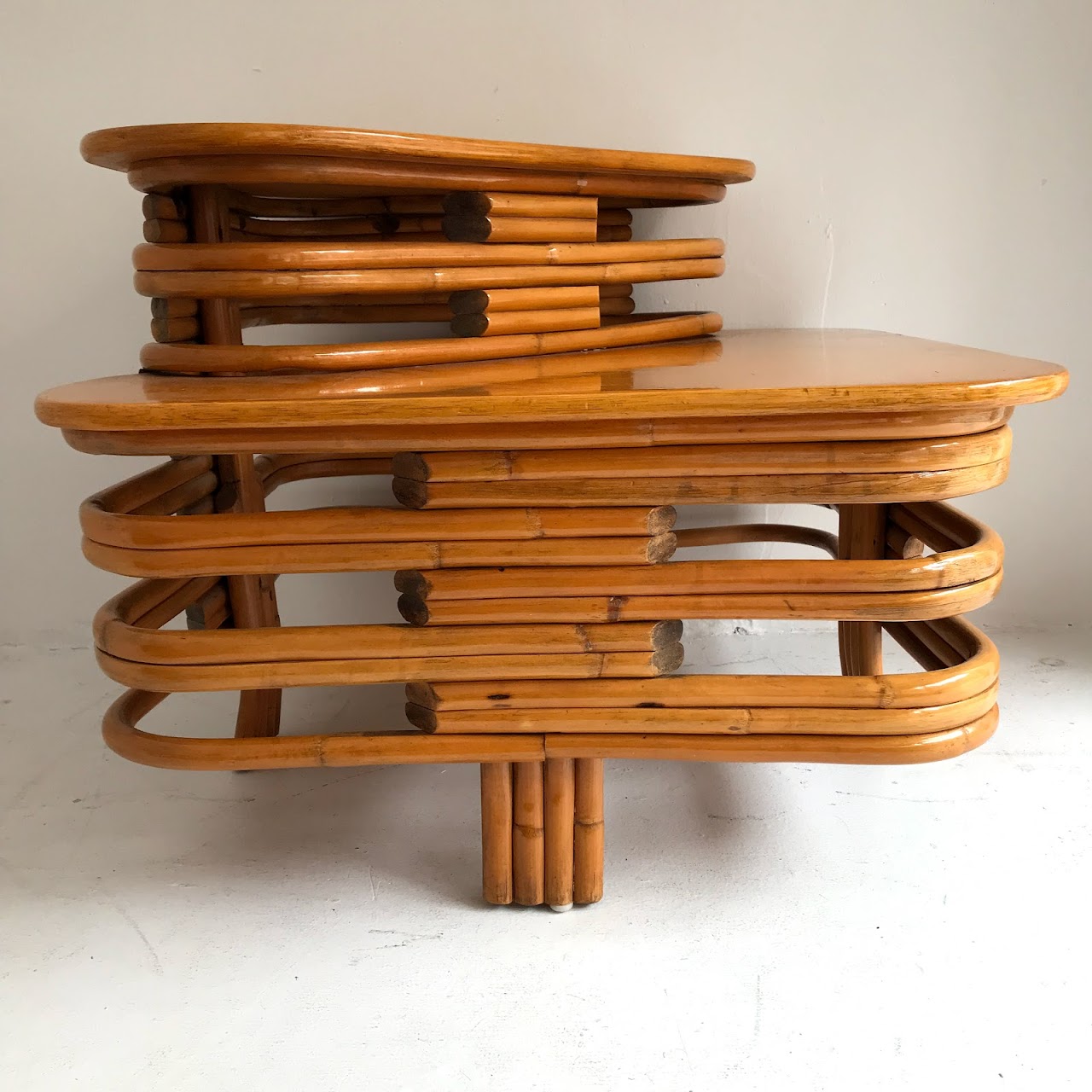 Bamboo and Beech Corner Table