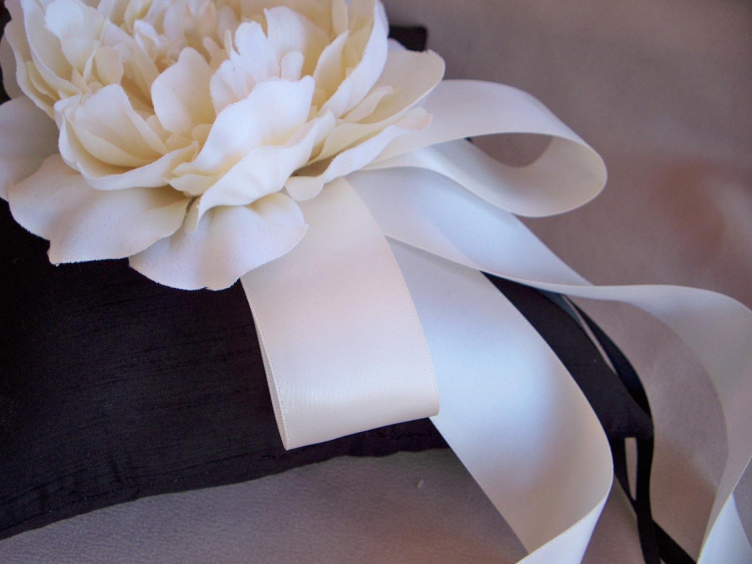 Black Ivory Silk Peony Rose