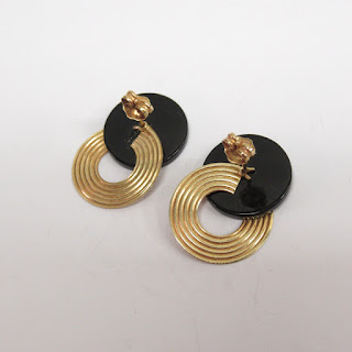 14K Gold and Acetate Modernist Earrings