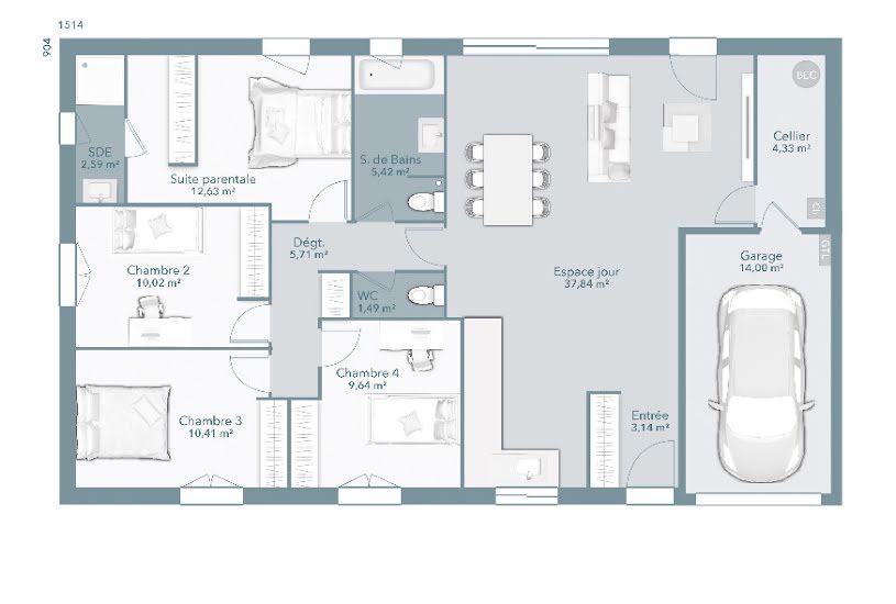  Vente Terrain + Maison - Terrain : 720m² - Maison : 103m² à Labège (31670) 