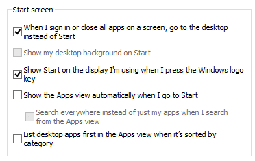 Windows 8.1, Opstarten naar bureaublad, Startscherm overslaan