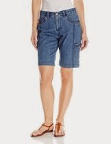 <br />Lee Women's Comfort Fit Topaz Denim Cargo Bermuda Short