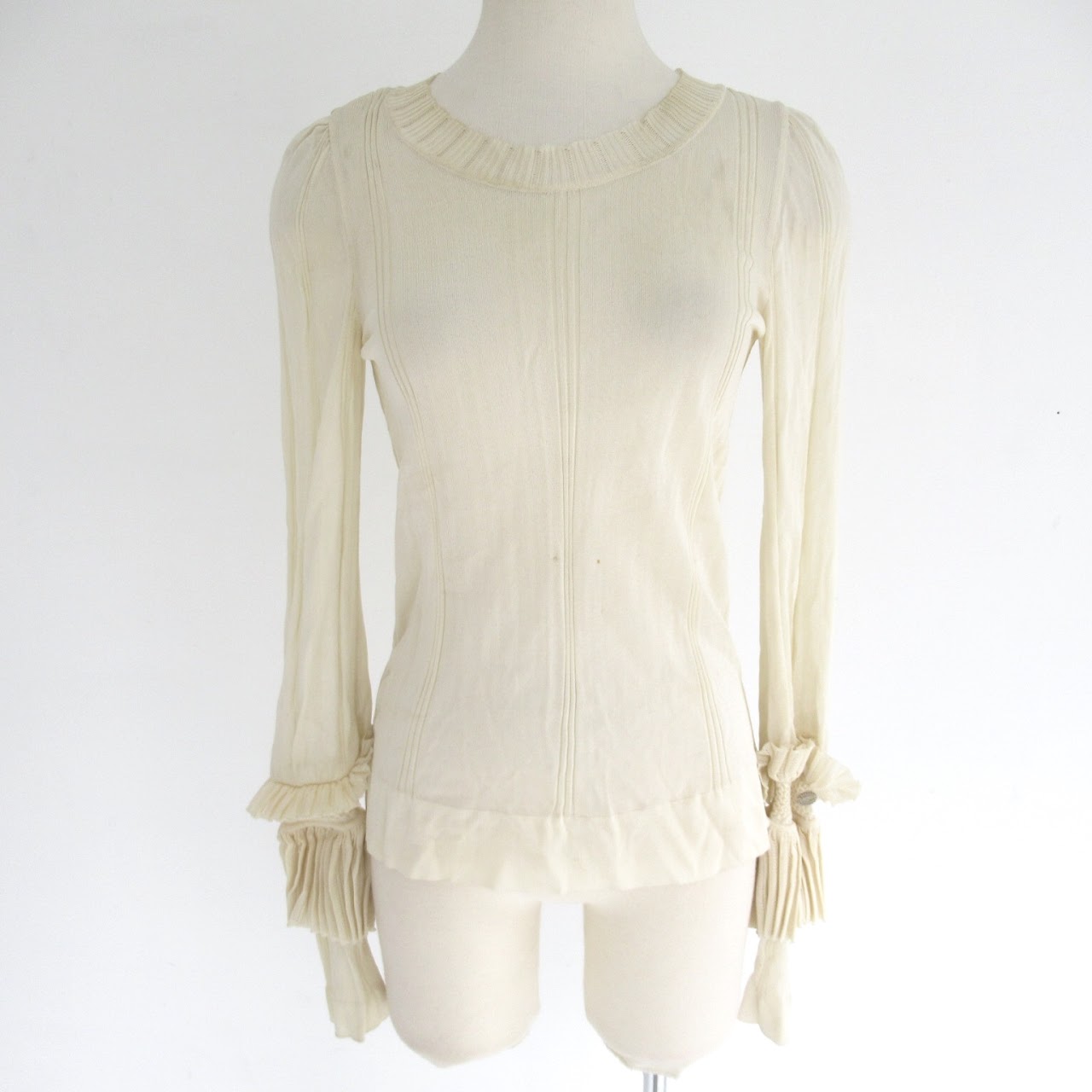 Chanel Cream Silk Sweater