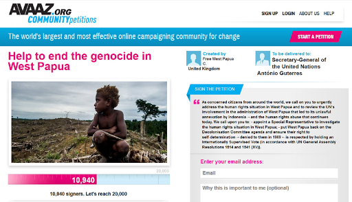 Diblokir di Indonesia, Petisi Referendum West Papua Tembus 11,000 Penandatangan