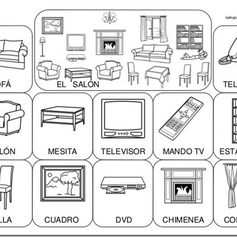 fichas para colorear cosas de la casa