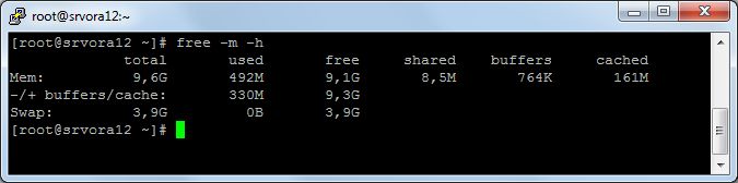 Memoria RAM libre, swap en Linux CentOS para Oracle 12c