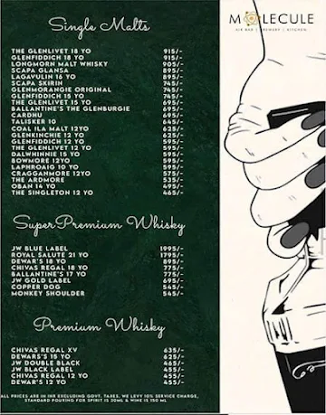 Molecule Air Bar menu 