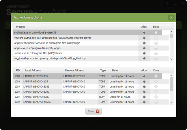 Sicurezza Internet Webroot completata