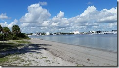 Along the beach