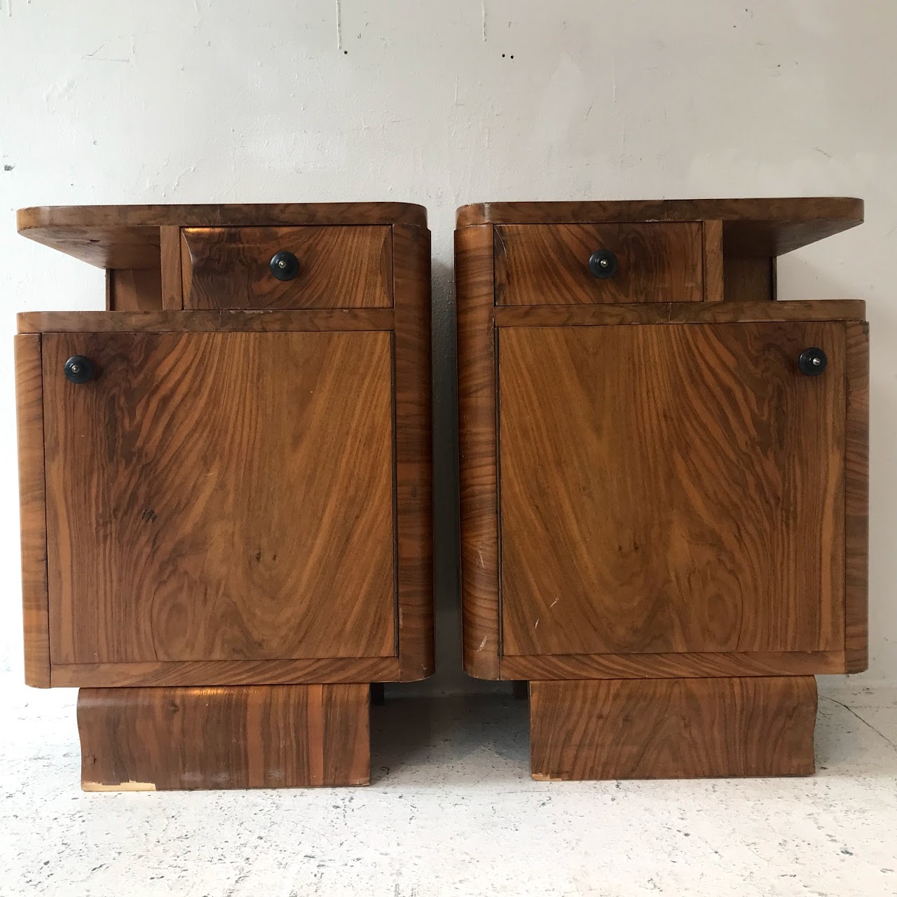 German Art Deco End Table Pair