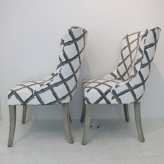 Florence Broadhurst Bamboo-Upholstered Chair Pair