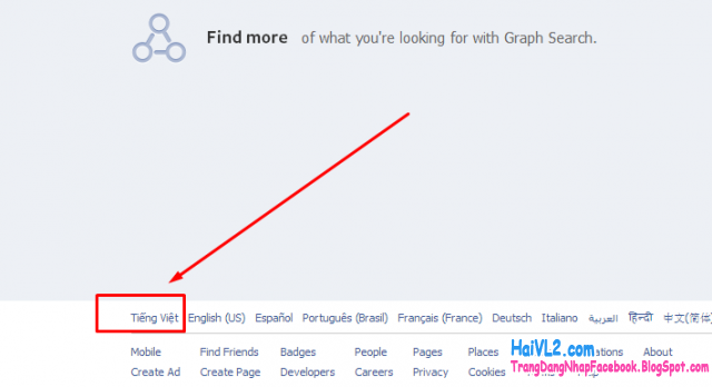 đổi facebook sang tiếng việt