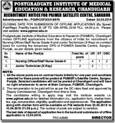 PGIMER Chnadigarh Notification 2018 www.indgovtjobs.in