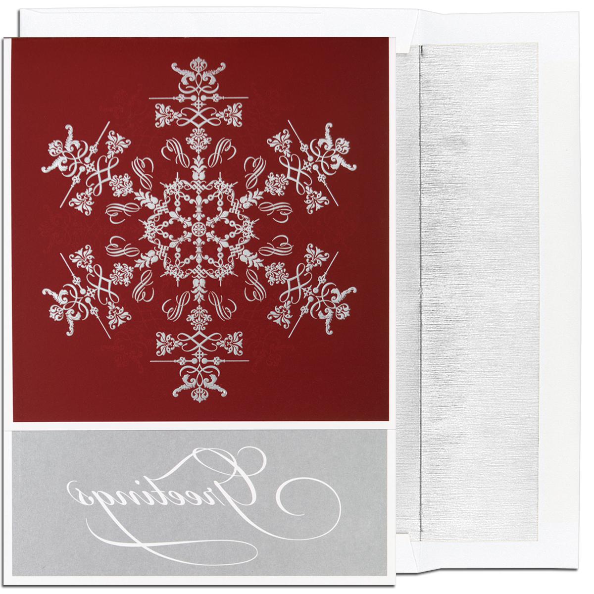 These snowflake holiday cards