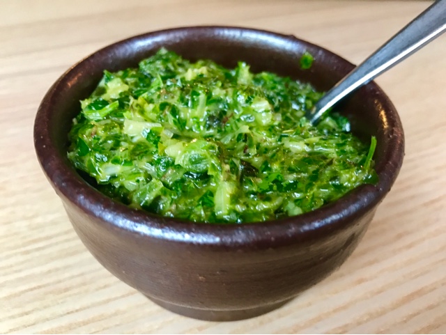 Chimichurri with parsley and oregano