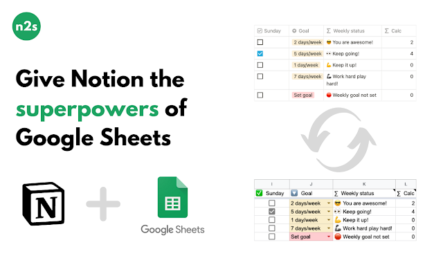 Screenshot of Notion2Sheets - Notion in sync with Google Sheets