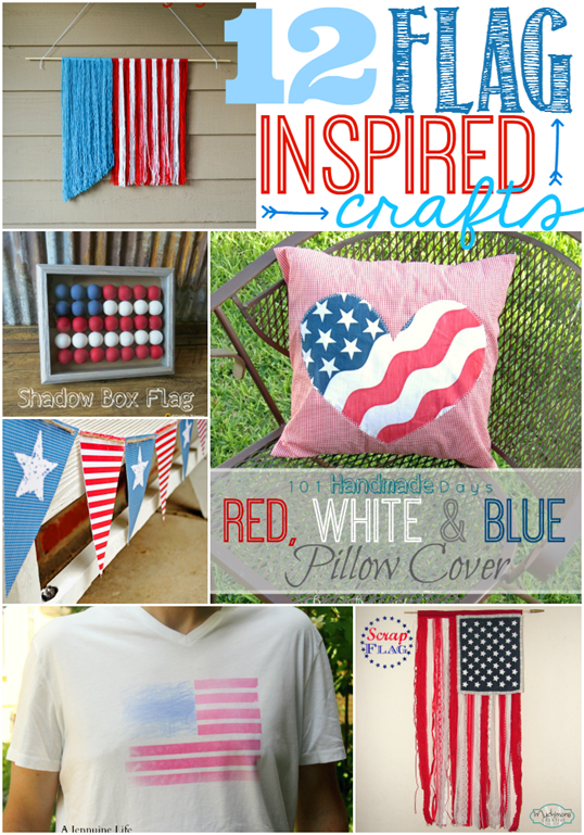 12 Flag Inspired Crafts @ GingerSnapCrafts.com #LinkParty   #Features #flags