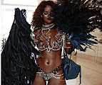 RIHANNA CHESTY PEEKS ON VACATION IN THE CARIBBEAN