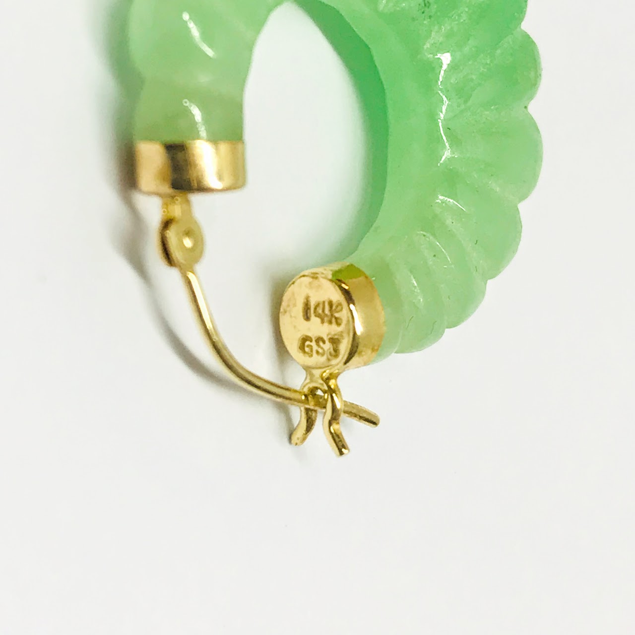 Jade & 14K Gold Hoop Earrings