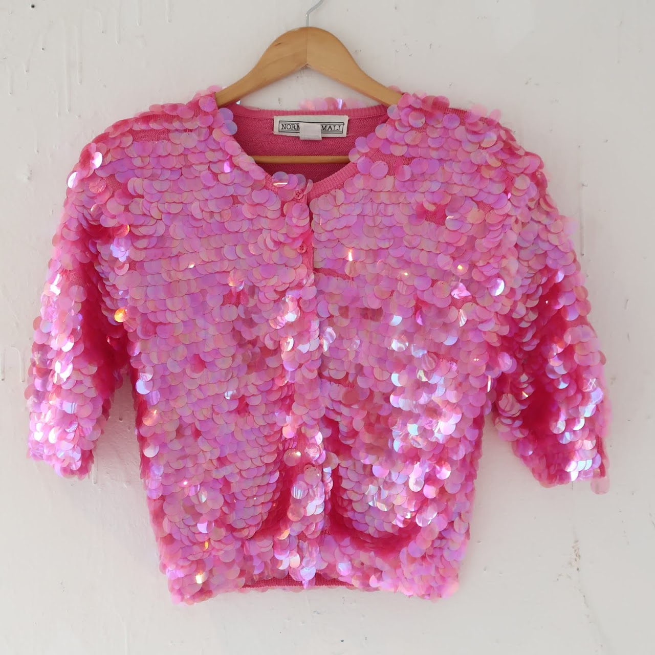 Norma Kamali Sequin Cropped Cardigan