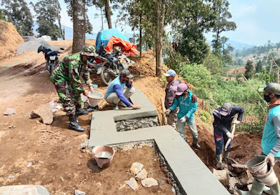 Kodim 0736/Batang Lanjutkan Pekerjaan Talud Pra TMMD Reguler 112