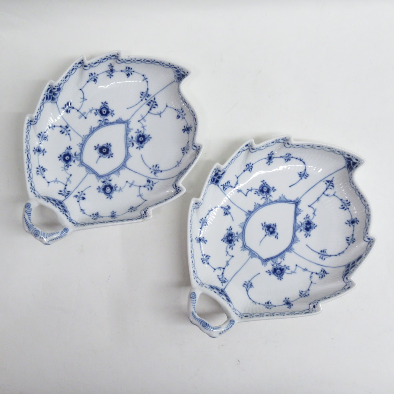 Royal Copenhagen Leaf Dish Pair