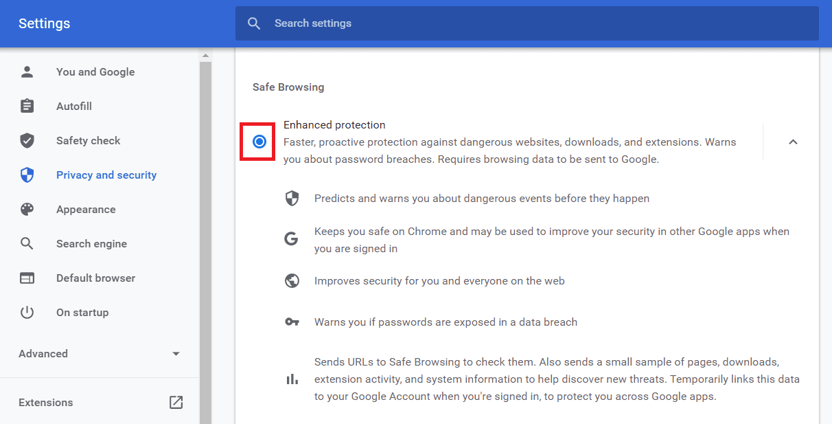 Google Chrome Safe Browsing