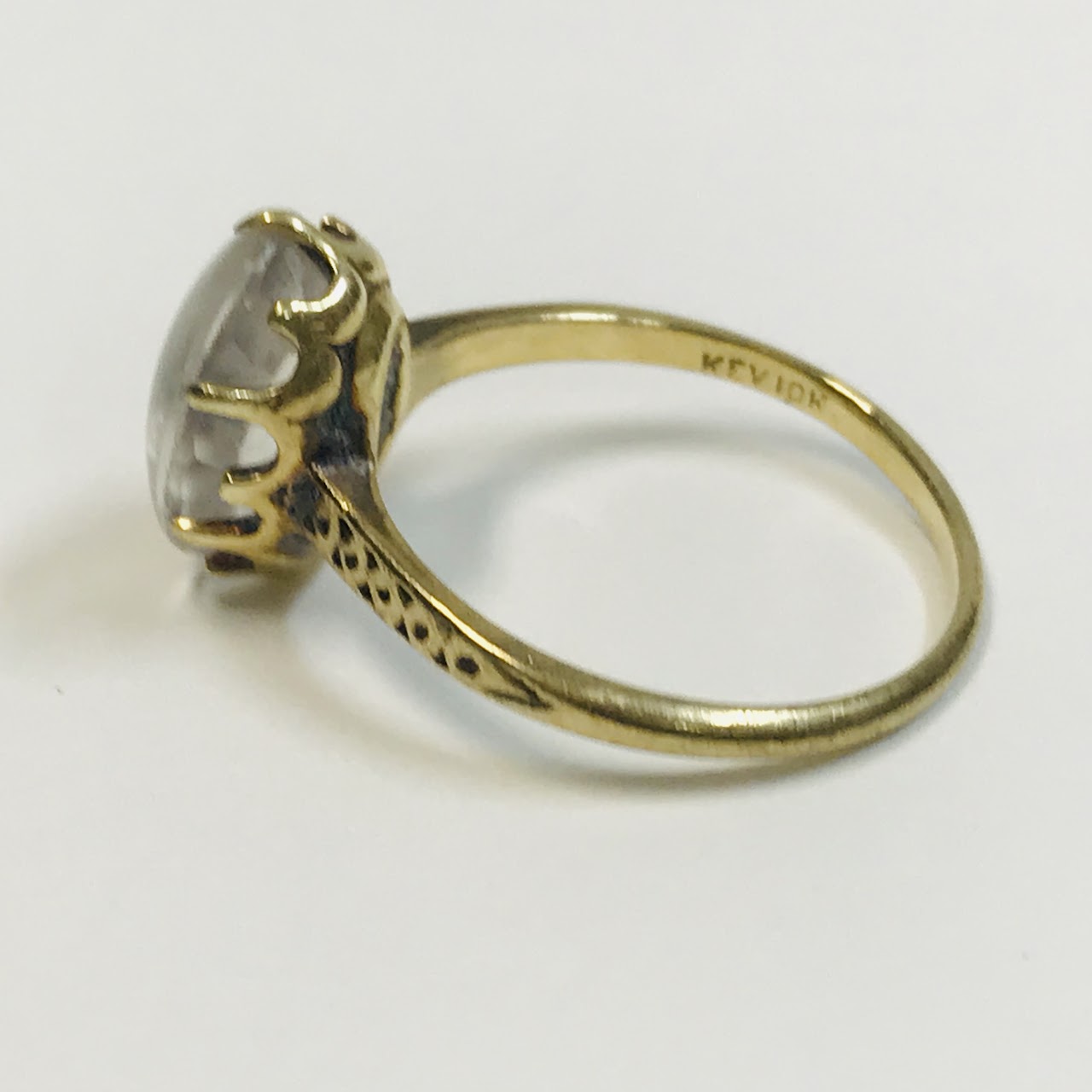 10K Gold and Clear Stone Ring