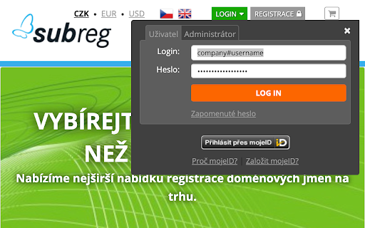Subreg.cz improve UI