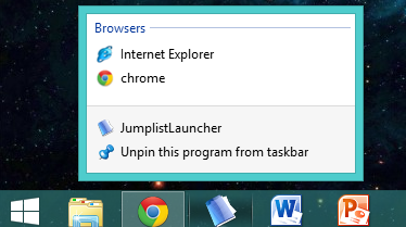 Jumplist Launcher, tùy chỉnh, jumplist, taksbar, Windows