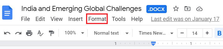 ในทาสก์บาร์ ให้คลิกที่ Format