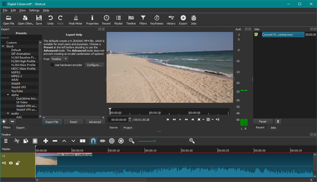 Shotcut: un reemplazo de Windows Movie Maker