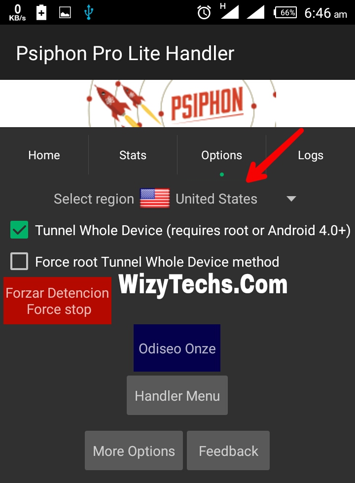 why whatsapp open with psiphon