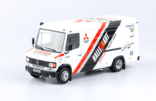 Mercedes 609 D 1991 1:43 Team Mitsubishi RalliArt, vehículos de asistencia de rally